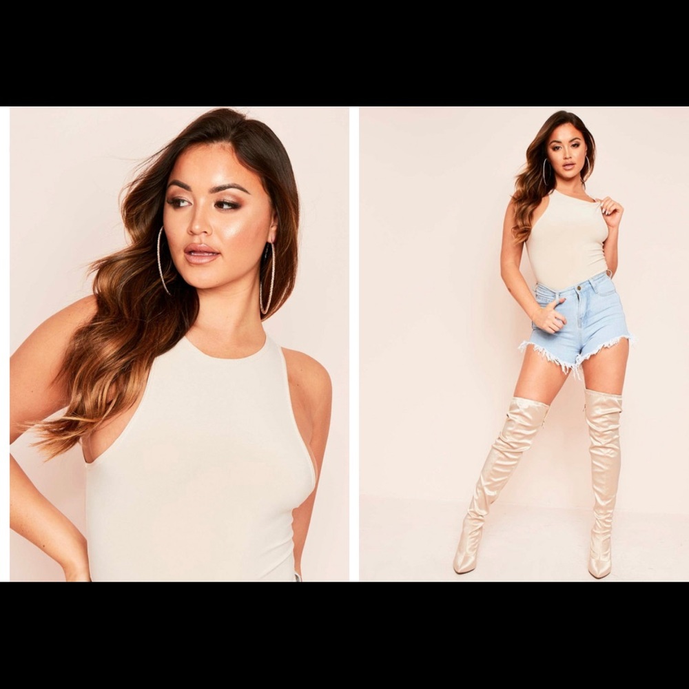 Missy Empire Champagne Razorback Bodysuit